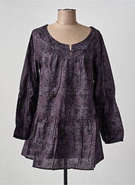 Rochie scurtă croială fluidă mâneci lungi violet PHILDAR femme
