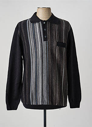 Polo țesătură melanj mâneci lungi negru DAMART homme