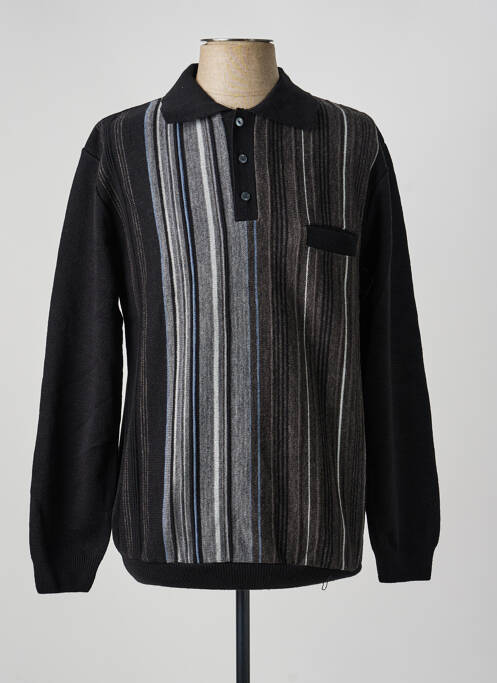 Polo țesătură melanj mâneci lungi negru DAMART homme