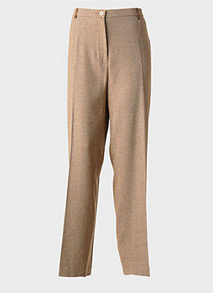 Pantalon larg închidere cu fermoar sub clapetă cu nasturi mărime normală maro SAINT HILAIRE femme