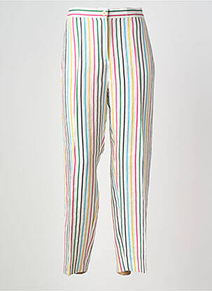 Pantalon drept închidere cu fermoar sub clapetă cu nasturi mărime normală alb MARINA RINALDI femme