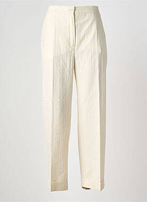 Pantalon drept închidere cu fermoar sub clapetă cu nasturi mărime normală bej MARINA RINALDI femme