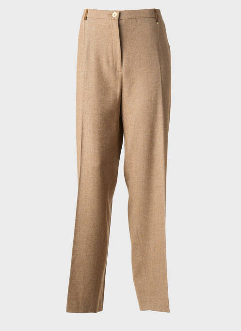 Pantalon larg închidere cu fermoar sub clapetă cu nasturi mărime normală maro SAINT HILAIRE femme