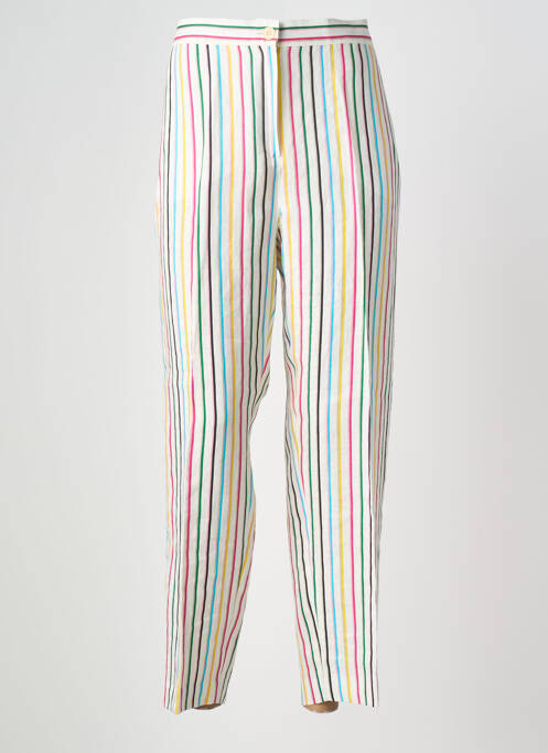 Pantalon drept închidere cu fermoar sub clapetă cu nasturi mărime normală alb MARINA RINALDI femme