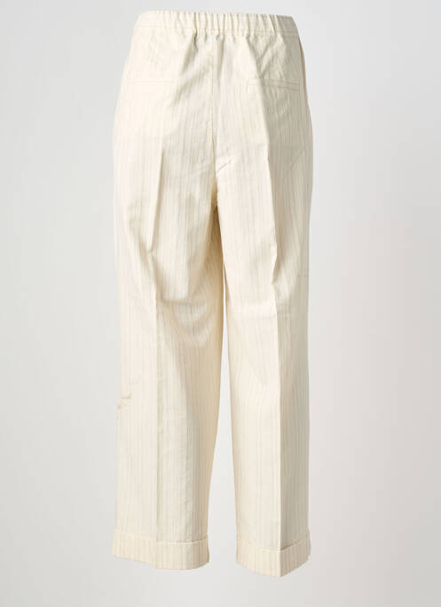 Pantalon drept închidere cu fermoar sub clapetă cu nasturi mărime normală bej MARINA RINALDI femme