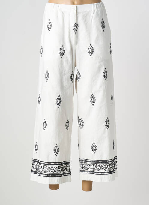 Pantalon larg închidere cu fermoar sub clapetă cu nasturi mărime normală alb MARINA RINALDI femme