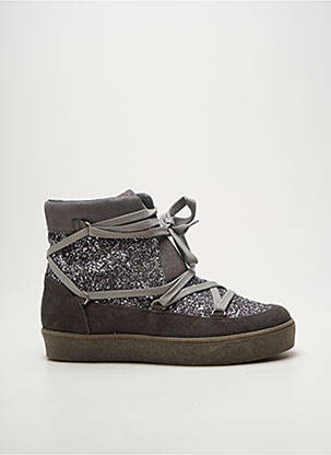 Botine/ghete vârf rotund toc plat până la 3 cm argintiu REQINS femme