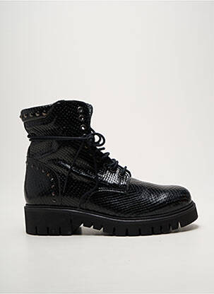 Botine/ghete țesătură satinată toc de 4 la 6 cm negru REQINS femeie