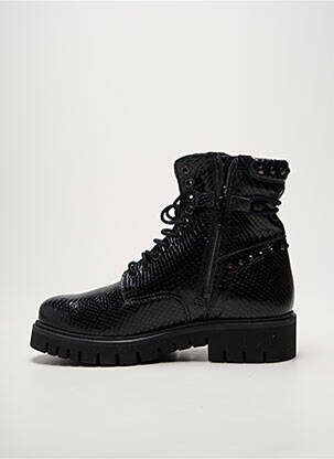 Botine/ghete țesătură satinată toc de 4 la 6 cm negru REQINS femeie
