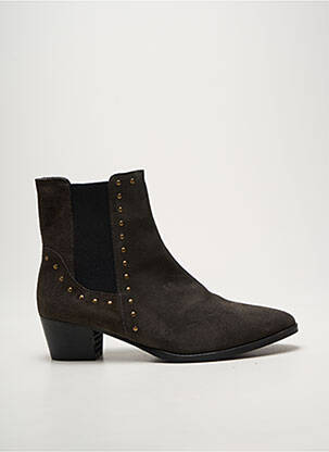 Botine/ghete vârf ascuțit toc de 4 la 6 cm gri REQINS femme