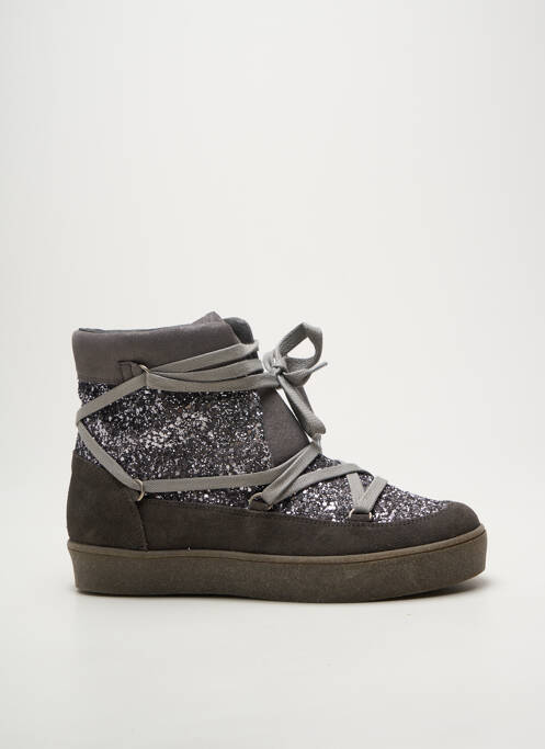 Botine/ghete vârf rotund toc plat până la 3 cm argintiu REQINS femme