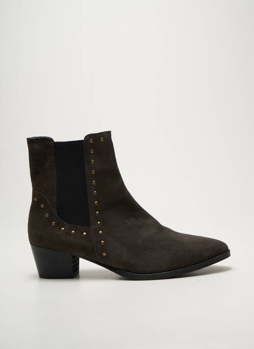 Botine/ghete vârf ascuțit toc de 4 la 6 cm gri REQINS femme