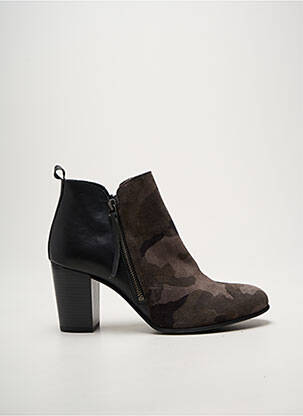 Botine/ghete toc pătrat toc de 7 la 9 cm negru REQINS femeie