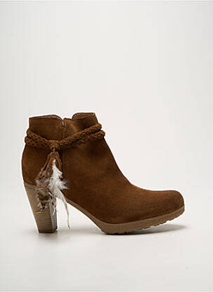 Botine/ghete toc pătrat toc de 7 la 9 cm maro REQINS femme