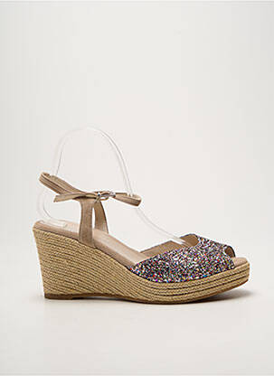 Espadrile închidere cu buclă(e) toc de 7 la 9 cm bej REQINS femme