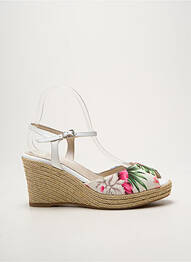Espadrile închidere cu buclă(e) toc de 7 la 9 cm alb REQINS femme