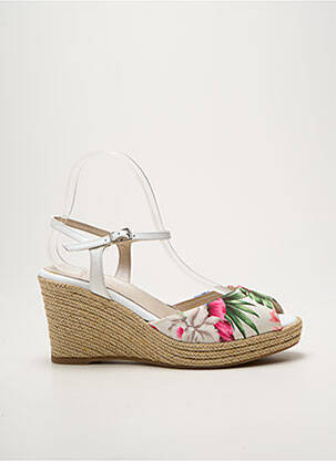 Espadrile închidere cu buclă(e) toc de 7 la 9 cm alb REQINS femme