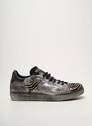 Adidași vârf rotund toc plat până la 3 cm argintiu REQINS femme