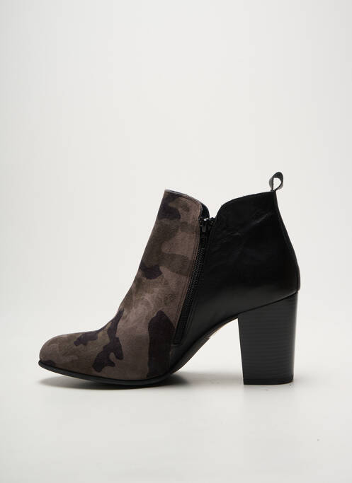 Botine/ghete toc pătrat toc de 7 la 9 cm negru REQINS femme