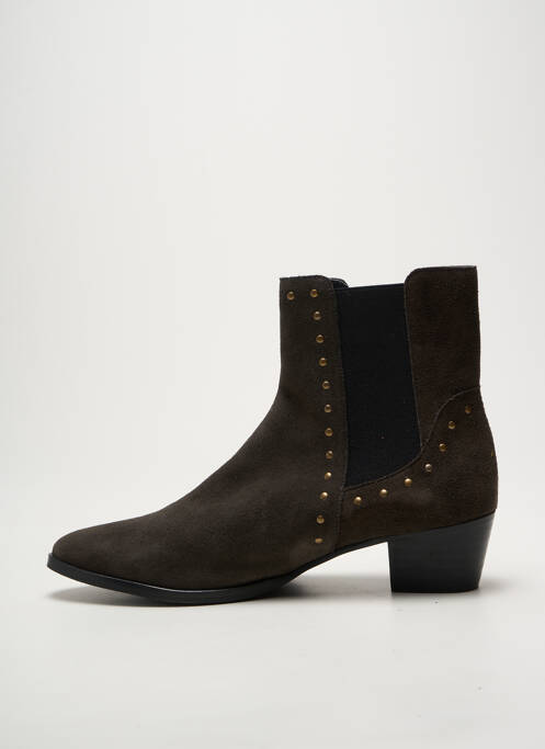 Botine/ghete vârf ascuțit toc de 4 la 6 cm gri REQINS femme