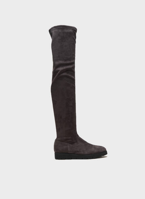 Cizme peste genunchi vârf rotund toc plat până la 3 cm gri REQINS femme