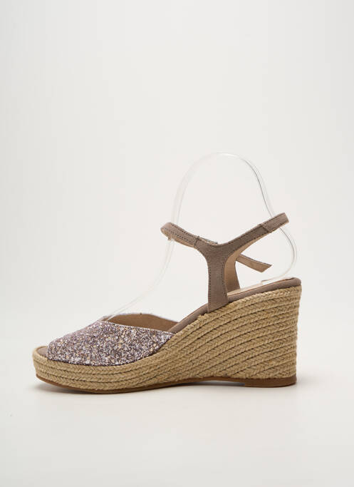 Espadrile închidere cu buclă(e) toc de 7 la 9 cm gri REQINS femme