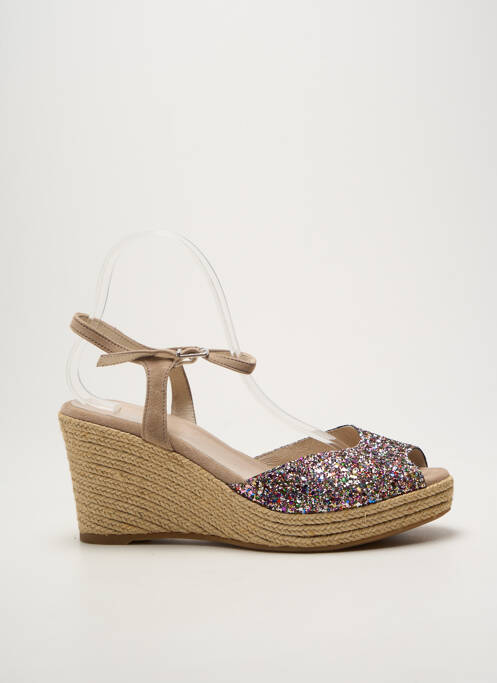 Espadrile închidere cu buclă(e) toc de 7 la 9 cm bej REQINS femme