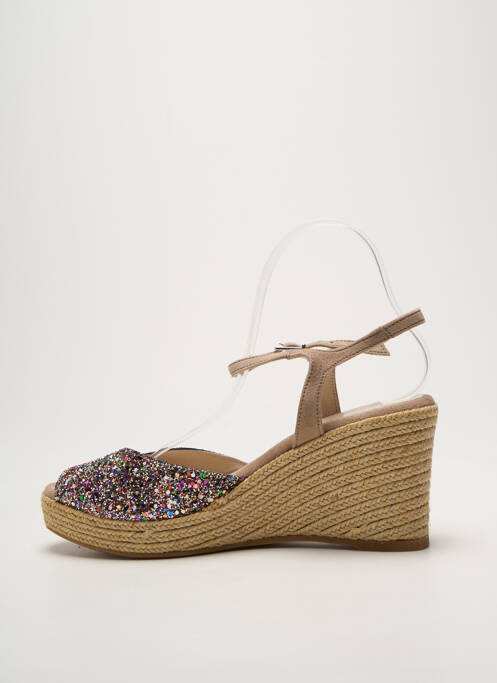 Espadrile închidere cu buclă(e) toc de 7 la 9 cm bej REQINS femme