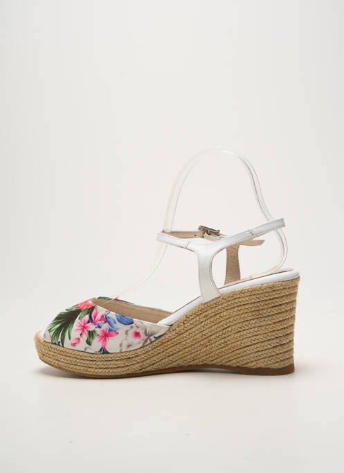 Espadrile închidere cu buclă(e) toc de 7 la 9 cm alb REQINS femme