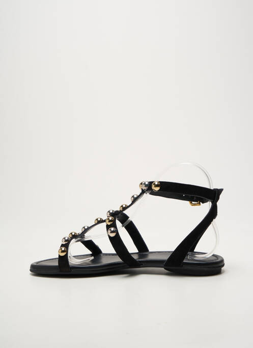 Sandale/pantofi decupați țesătură satinată toc plat până la 3 cm negru REQINS femme