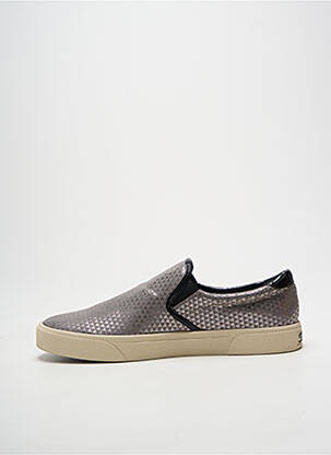 Slip-on-uri țesătură satinată toc plat până la 3 cm argintiu ARMISTICE femeie