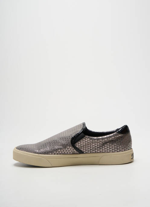 Slip-on-uri imprimare toc plat până la 3 cm argintiu ARMISTICE femme