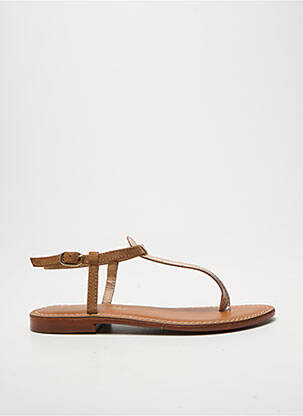 Șlapi talpă exterioară din piele toc plat până la 3 cm maro L'ATELIER TROPÉZIEN femme