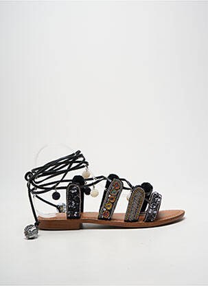 Sandale/pantofi decupați chiquet toc plat până la 3 cm negru L'ATELIER TROPÉZIEN femme