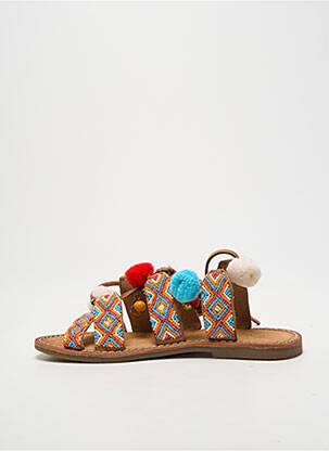 Sandale/pantofi decupați țesătură satinată chiquet maro L'ATELIER TROPÉZIEN fată