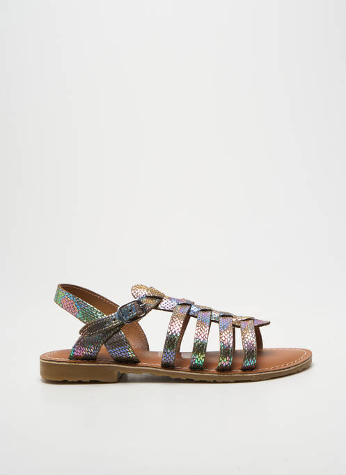 Spartane țesătură satinată toc plat până la 3 cm argintiu L'ATELIER TROPÉZIEN femme