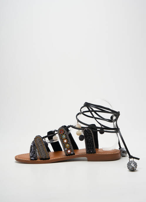 Sandale/pantofi decupați chiquet toc plat până la 3 cm negru L'ATELIER TROPÉZIEN femme