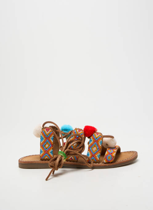 Sandale/pantofi decupați țesătură satinată chiquet maro L'ATELIER TROPÉZIEN fille