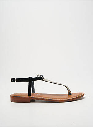 Șlapi talpă exterioară din piele toc plat până la 3 cm negru L'ATELIER TROPÉZIEN femme