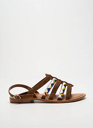 Sandale/pantofi decupați chiquet toc plat până la 3 cm maro L'ATELIER TROPÉZIEN femme