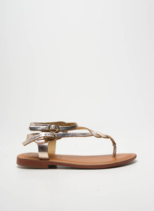 Șlapi talpă exterioară din piele toc plat până la 3 cm auriu L'ATELIER TROPÉZIEN femme