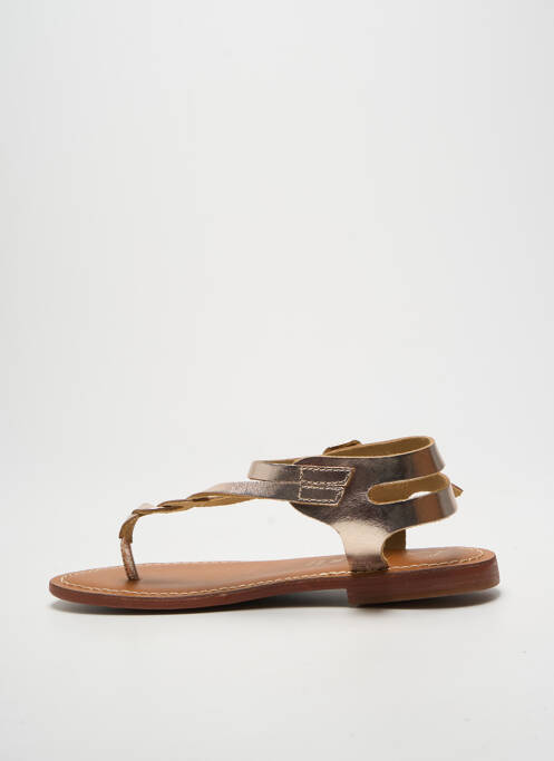 Șlapi talpă exterioară din piele toc plat până la 3 cm auriu L'ATELIER TROPÉZIEN femme