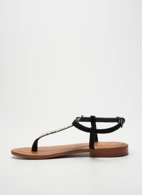 Șlapi talpă exterioară din piele toc plat până la 3 cm negru L'ATELIER TROPÉZIEN femme