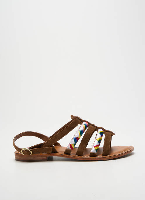 Sandale/pantofi decupați chiquet toc plat până la 3 cm maro L'ATELIER TROPÉZIEN femme