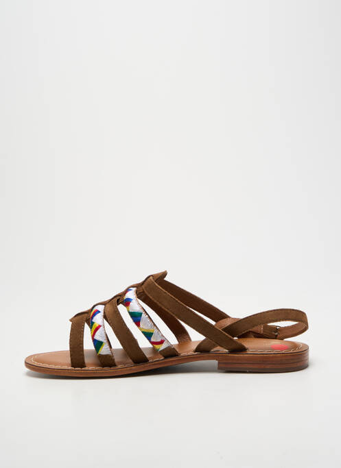 Sandale/pantofi decupați chiquet toc plat până la 3 cm maro L'ATELIER TROPÉZIEN femme