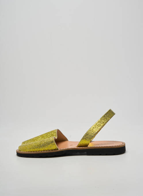Sandale/pantofi decupați țesătură satinată toc plat până la 3 cm galben MINORQUINES femme