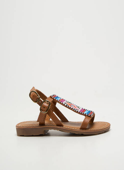 Sandale/pantofi decupați țesătură satinată chiquet maro L'ATELIER TROPÉZIEN fille