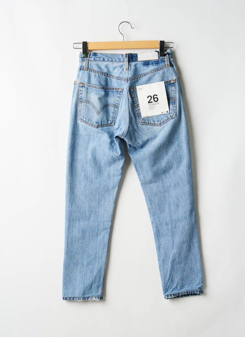 Blugi cu croială slim efect uzat decolorat talie înaltă albastru RE / DONE / LEVIS femme