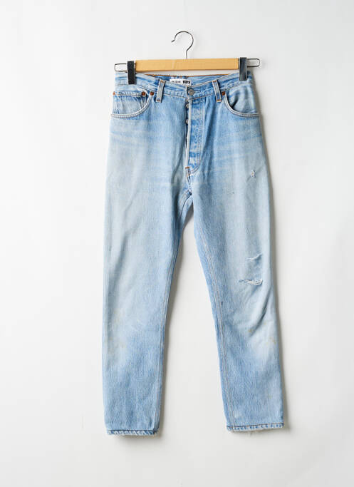 Blugi cu croială slim elasticitate talie înaltă albastru RE / DONE / LEVIS femme