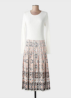 Rochie lungă mâneci lungi mâneci lungi bej DERHY femme